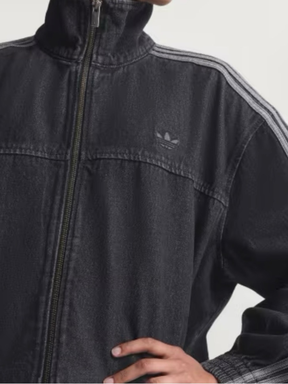 Adidas Black Zip-Up Jacket with Stripe Detail - Picture 6 of 8